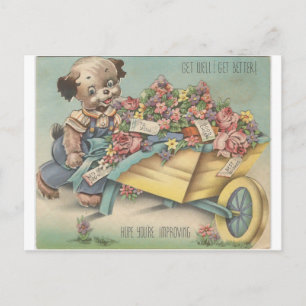Cartão Postal A Vintage Fica Bem Cachorro Com A Roda