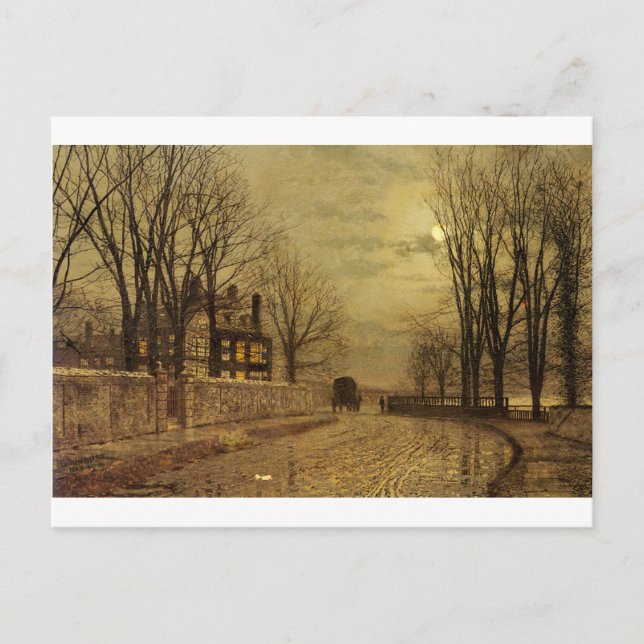 Cartão Postal A virada da estrada por John Atkinson Grimshaw (Frente)