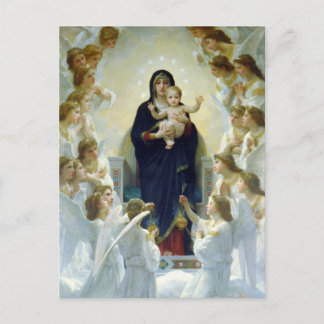 Cartão Postal A Virgem com Anjos, William Bouguereau