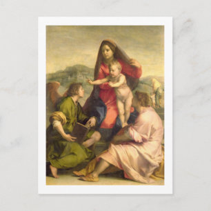 Cartão Postal A Virgem e a Criança com um Santo e um Anjo, c.