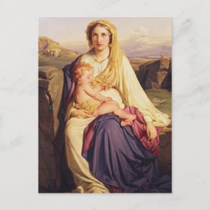 Cartão Postal A Virgem e a Criança de Paul Delaroche