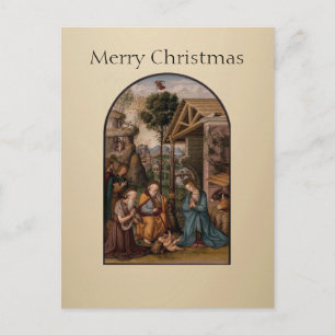 Cartão Postal A Virgem Maria e o Menino Jesus Saudações de Natal