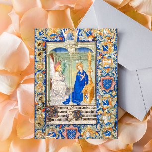 Cartão Postal A Virgem Maria Iluminância Medieval de Anunciação