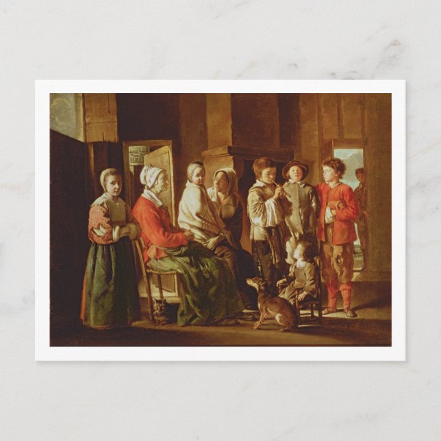 Cartão Postal A visita à avó (óleo na canvas) (Frente)