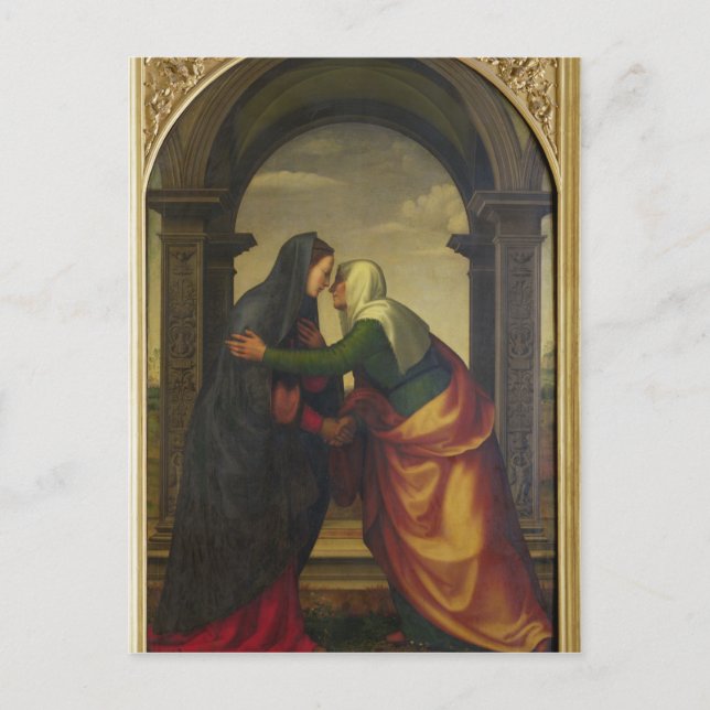 Cartão Postal A Visitação de Ruas. Elizabeth à Virgem Maria (Frente)