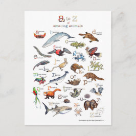 Cartão Postal A-Z de animais surpreendentes
