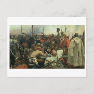 Cartão Postal A Zaporozhye Cossacks escrevendo uma letra