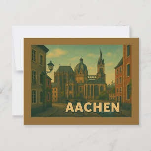 Cartão Postal Aachen Alemanha Cidade Arte