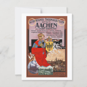 Cartão Postal Aachen Poster vintage Alemanha 1910
