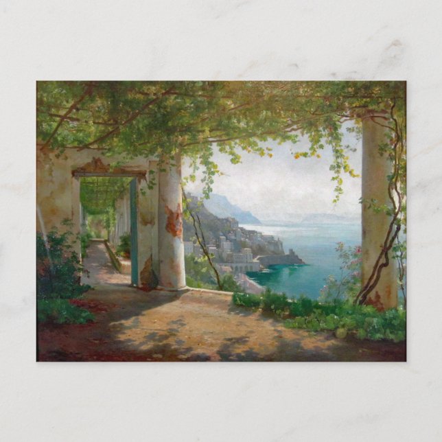 Cartão Postal Aagaard Loggia Amalfi Itália Pintura (Frente)
