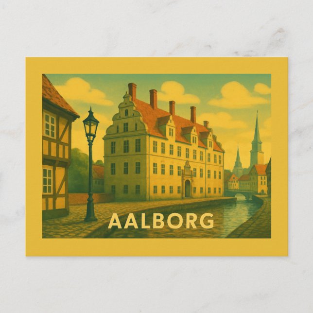 Cartão Postal Aalborg Denmark Cityscape (Frente)