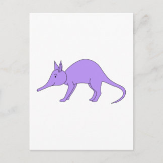 Cartão Postal Aardvark Roxo