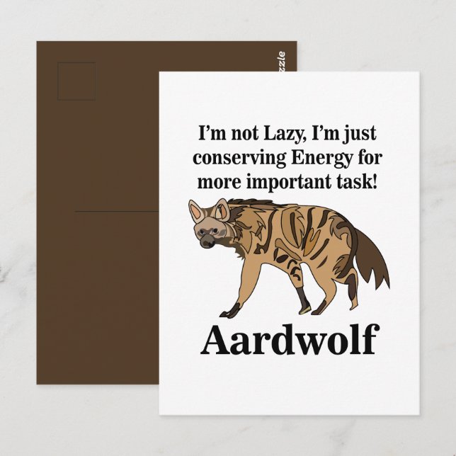 Cartão Postal Aardwolf Hyena Spirit Amante de os animais (Frente/Verso)