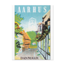 Aarhus Danmark Viagens vintage Poste