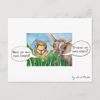 Cartão Postal Ab no den Biergarten und ein Bier trinken, deutsch