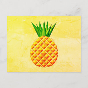 Cartão Postal Abacaxi em Amarelo e Verde