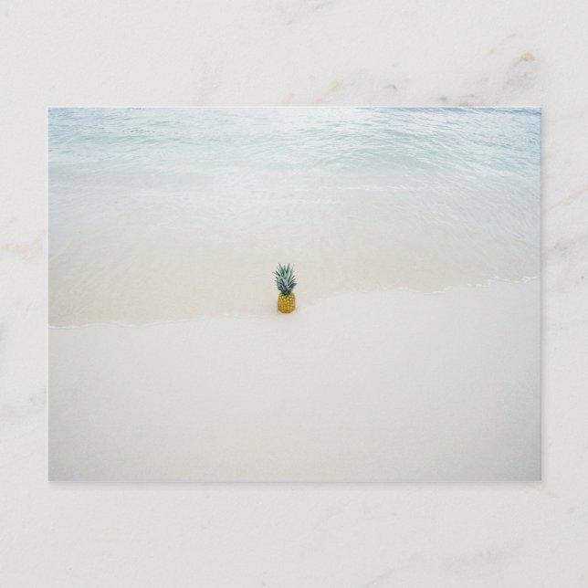 Cartão Postal Abacaxi-solteiro na praia (Frente)