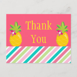 Cartão Postal Abacaxi tropical Obrigado
