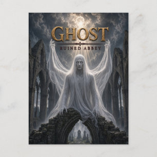 Cartão Postal Abadia Arruinada Fantasma Cinema Sombrio