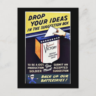 Cartão Postal Abaixe Suas Ideias Na Caixa Sugestão