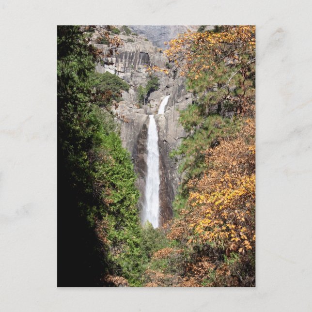 Cartão Postal Abaixe Yosemite Falls em novembro (Frente)