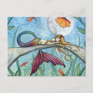 Cartão Postal Abaixo pela Pond Mermaid Art