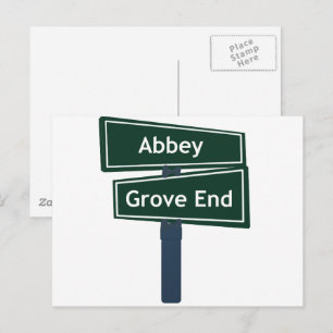 Cartão Postal Abbey Road e Grove End Road Street Sign