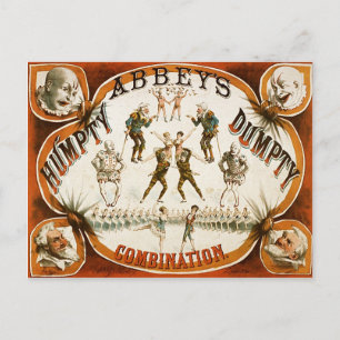 Cartão Postal Abbey's Humpty Dumpty Combination Circus Poster