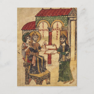 Cartão Postal Abbot John oferece manuscrito Benedict