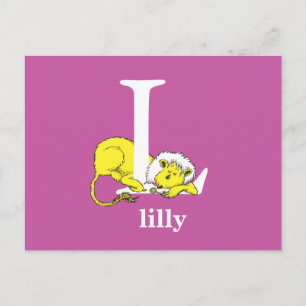 Cartão Postal ABC do Dr. Seuss: Letra L - Branco   Adicione seu 