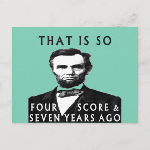 Cartão Postal Abe Lincoln Que É Tão Quatro Pontuação E Sete 