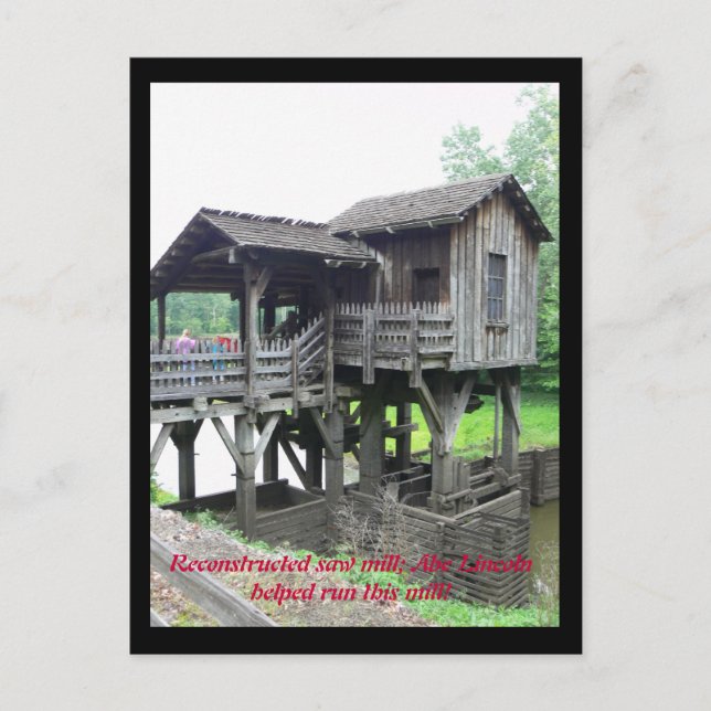 Cartão Postal Abe Lincoln trabalhava aqui (Frente)