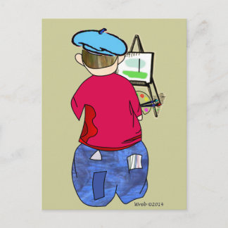 Cartão Postal Abe R Doodle - Zee Artiste