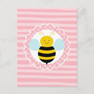 Cartão Postal Abeille Mansa Fofa - Rosa Amarelo