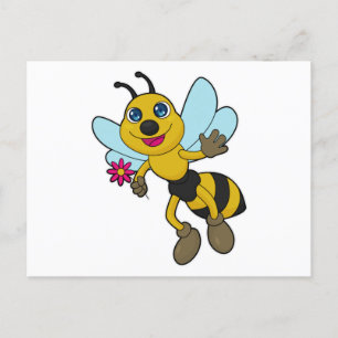 Cartão Postal Abeja com Flor
