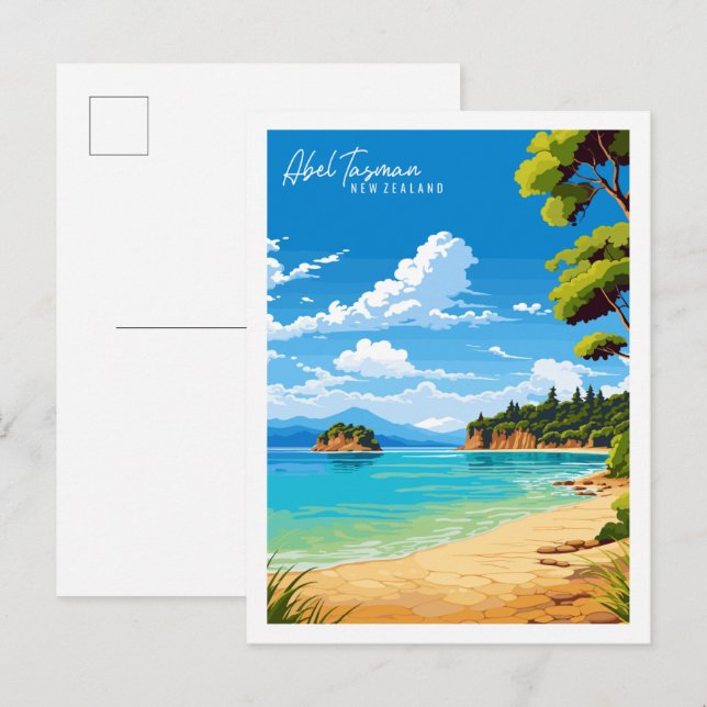 Cartão Postal Abel Tasman Nova Zelândia - viagem (Frente/Verso)