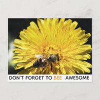 Abelha inspiradora incrível no dandelion amarelo