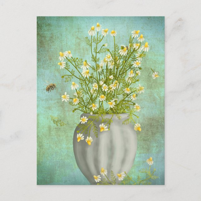 Cartão Postal Abelhas e Camomiles (Frente)