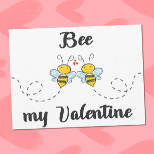 Cartão Postal "Abelhe meu Namorados" trocadilho com abelhas boni