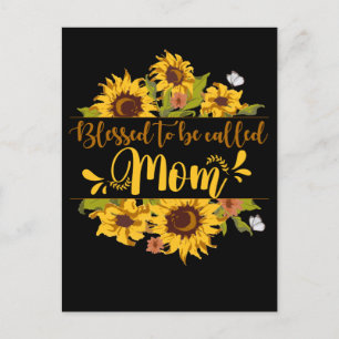 Cartão Postal Abençoada Mãe Dia de as mães Da Família Sunflower 
