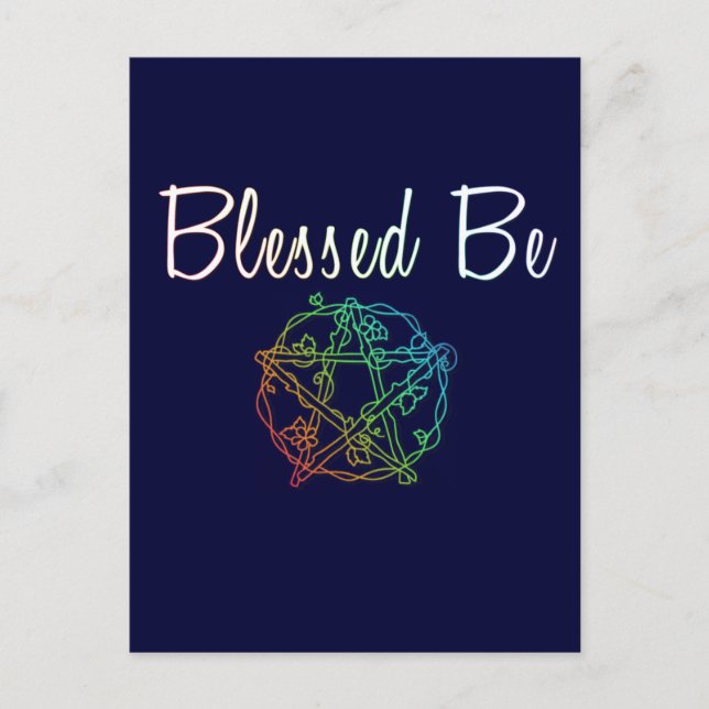 Cartão Postal Abençoado seja com bonito pentáculo cardíaco (Frente)