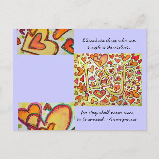 Cartão Postal Abençoados são aqueles que podem rir do cartão-pos (Frente)
