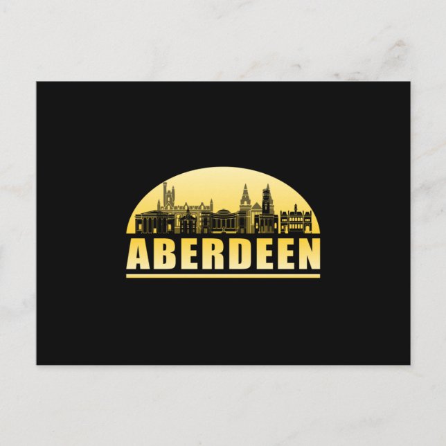 Cartão Postal Aberdeen City Cityscape Skyline Funny Idea (Frente)