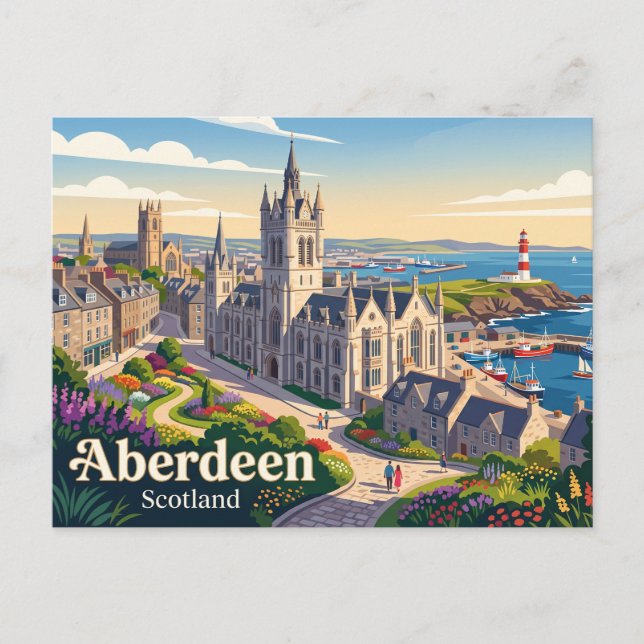Cartão Postal Aberdeen Escócia (Frente)