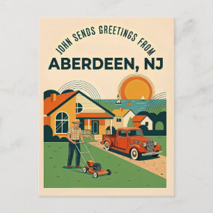 Cartão Postal Aberdeen NJ Retro