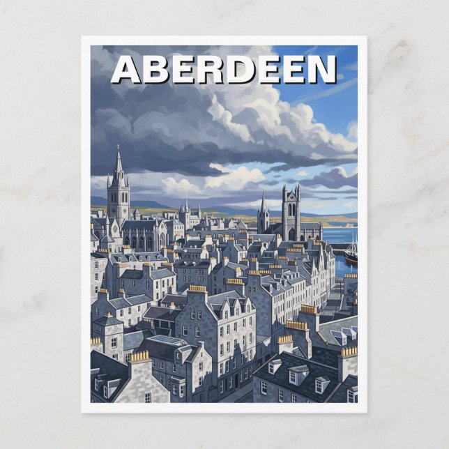 Cartão Postal Aberdeen Scotland Viagem (Frente)