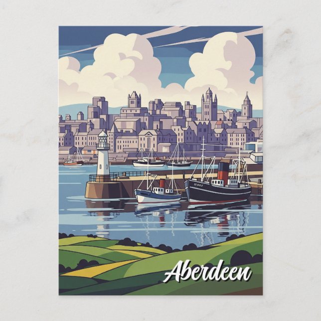Cartão Postal Aberdeen Scotland Viagem (Frente)