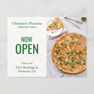 Cartão Postal Abertura de Pizzaria Agora Aberto Mala Direta