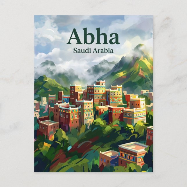 Cartão Postal Abha Arábia Saudita (Frente)