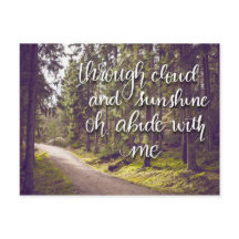 Abide With Me Hymn Lettered Postcard